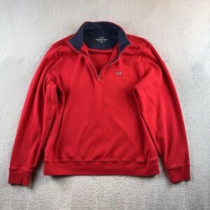 Vineyard Vines Solid Saltwater Quarter-Zip 1/4 Pullover Mens M Red Preppy READ
